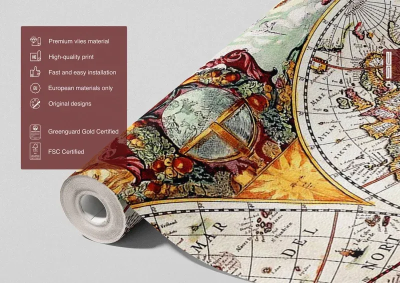 Wall Mural Old Map, 375 x 270 cm, FTNXXL 0351 - Image 6