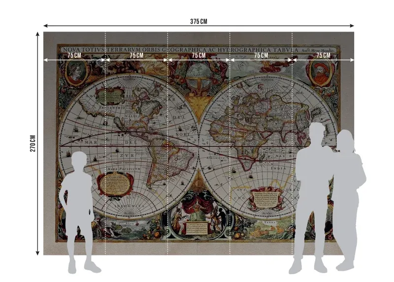 Wall Mural Old Map, 375 x 270 cm, FTNXXL 0351 - Image 7