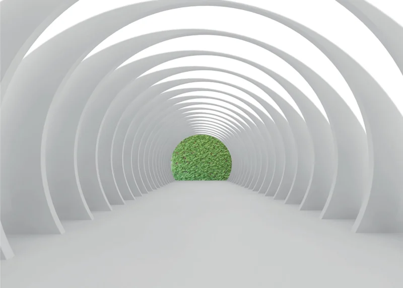 Wall Mural White Tunnel, 375 x 270 cm, FTNXXL 1216 - Image 2