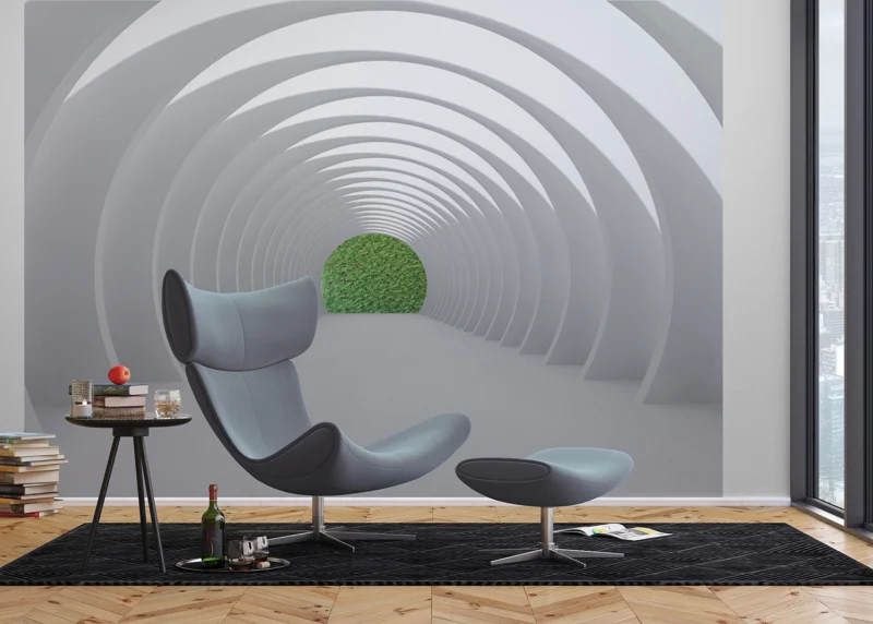 Wall Mural White Tunnel, 375 x 270 cm, FTNXXL 1216 - Image 3