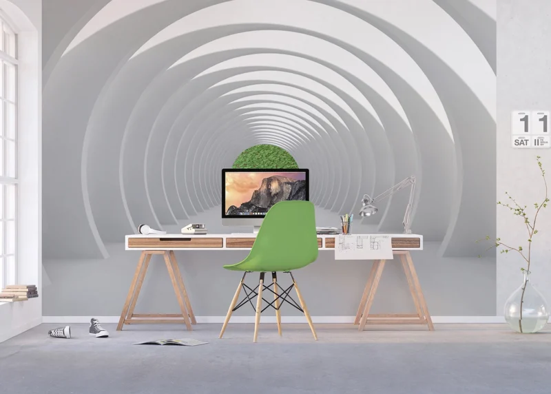 Wall Mural White Tunnel, 375 x 270 cm, FTNXXL 1216 - Image 5