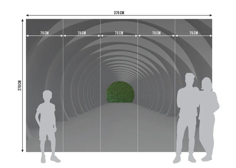 Wall Mural White Tunnel, 375 x 270 cm, FTNXXL 1216 - Image 7
