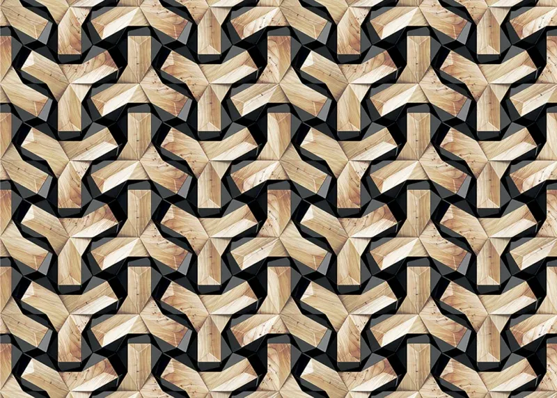 Wall Mural Wooden Structure, 375 x 270 cm, FTNXXL 1217 - Image 2