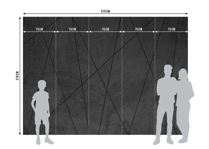 Wall Mural Concrete Lines, 375 x 270 cm, FTNXXL 1241 - Image 7