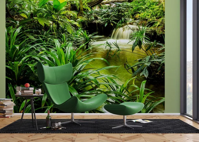 Wall Mural Jungle Waterfall Lagoon, 375 x 270 cm, FTNXXL 2491 - Image 3