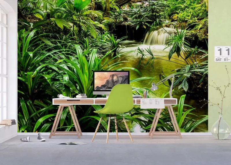 Wall Mural Jungle Waterfall Lagoon, 375 x 270 cm, FTNXXL 2491 - Image 5