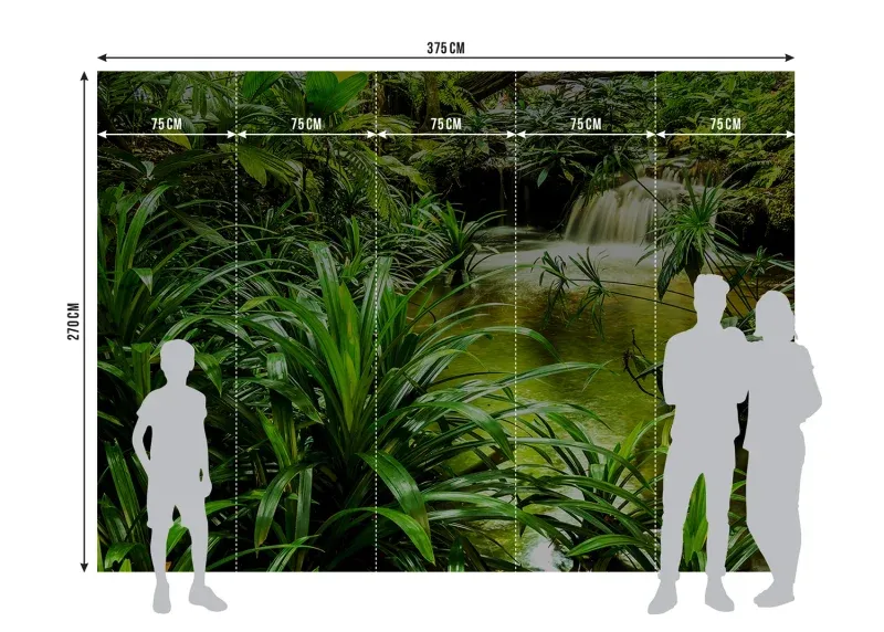 Wall Mural Jungle Waterfall Lagoon, 375 x 270 cm, FTNXXL 2491 - Image 7