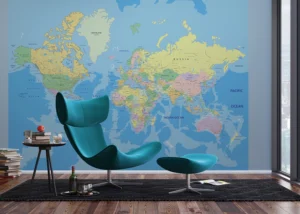 Wall Mural World Map, 375 x 270 cm, FTNXXL 2495 - Image 3