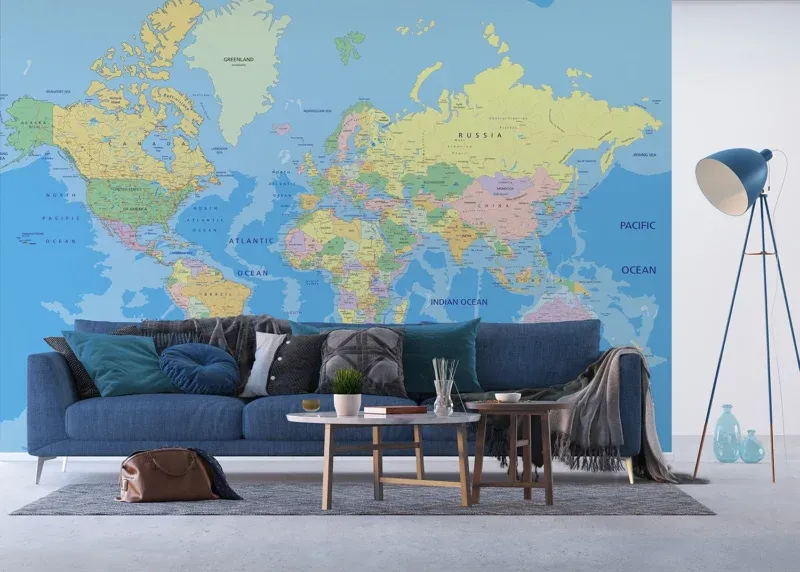 Wall Mural World Map, 375 x 270 cm, FTNXXL 2495 - Image 4