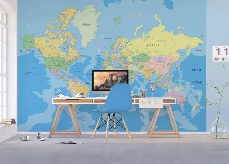 Wall Mural World Map, 375 x 270 cm, FTNXXL 2495 - Image 5