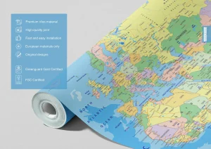 Wall Mural World Map, 375 x 270 cm, FTNXXL 2495 - Image 6