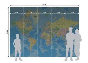 Wall Mural World Map, 375 x 270 cm, FTNXXL 2495 - Image 7