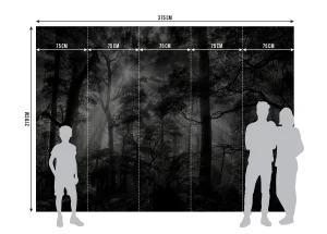 Wall Mural Monochrome Forest, 375 x 270 cm, FTNXXL 3027 - Image 7