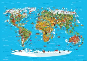 Wall Mural World Map, 360 x 254 cm, FTS 1320 - Image 2