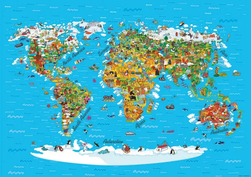 Wall Mural World Map, 360 x 254 cm, FTS 1320 - Image 2