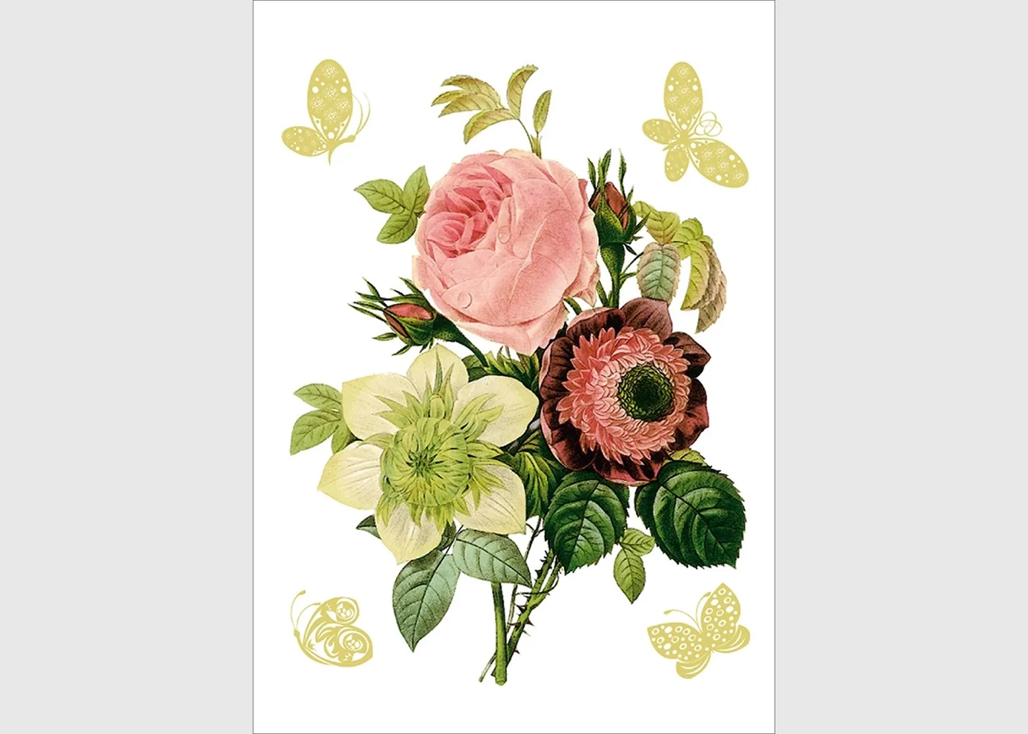 F_0456-1.webp Wall Stickers Bunch with Golden Butterflies, 65 x 85 cm, F 0456