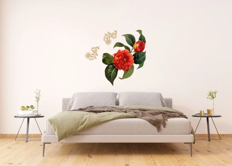 Wall Stickers Red Flower with Golden Elements, 65 x 85 cm, F 0457 - Image 2
