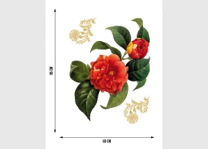 Wall Stickers Red Flower with Golden Elements, 65 x 85 cm, F 0457 - Image 5