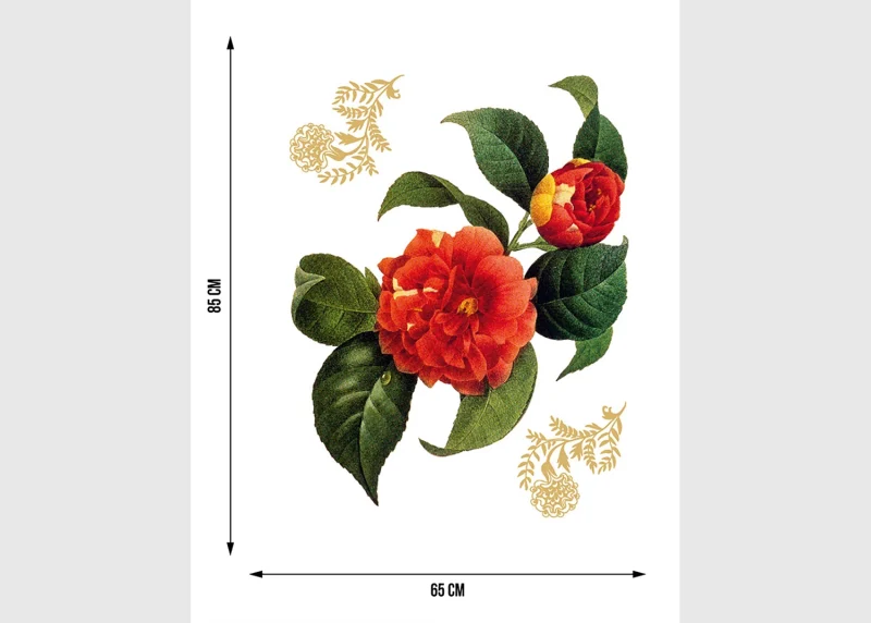 Wall Stickers Red Flower with Golden Elements, 65 x 85 cm, F 0457 - Image 5
