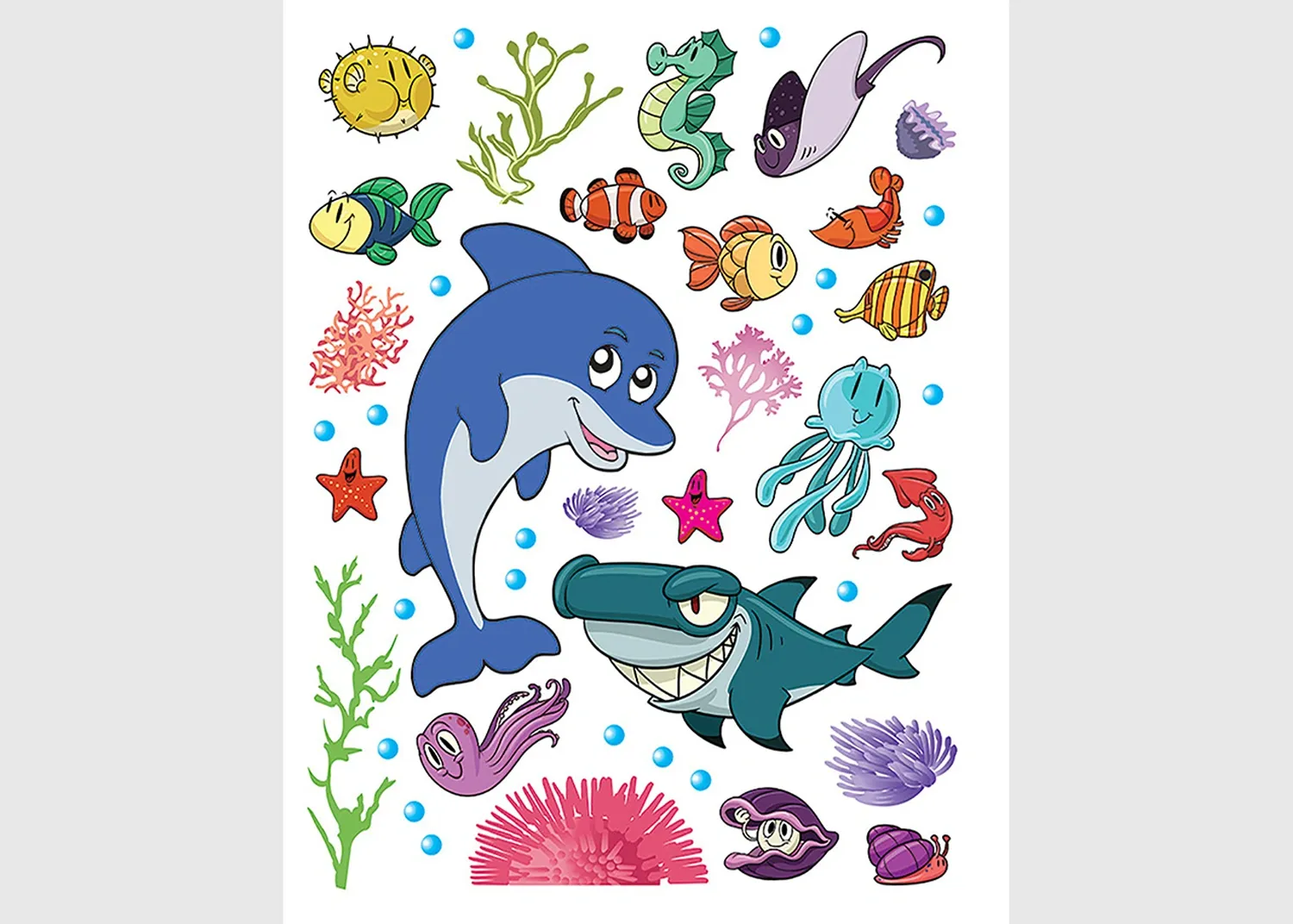 K_0822 Wall Stickers Dolphin, 65 x 85 cm, K 0822