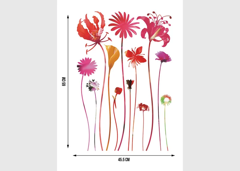 Wall Stickers Red Flowers, 42,5 x 65 cm, SM 3438 - Image 5