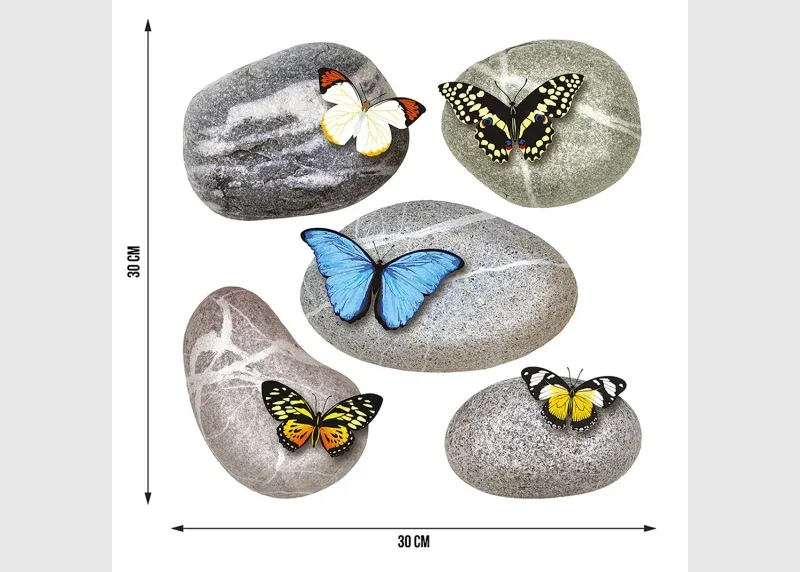 Wall Stickers Butterflies on Stones, 30 x 30 cm, SS 3853 - Image 4