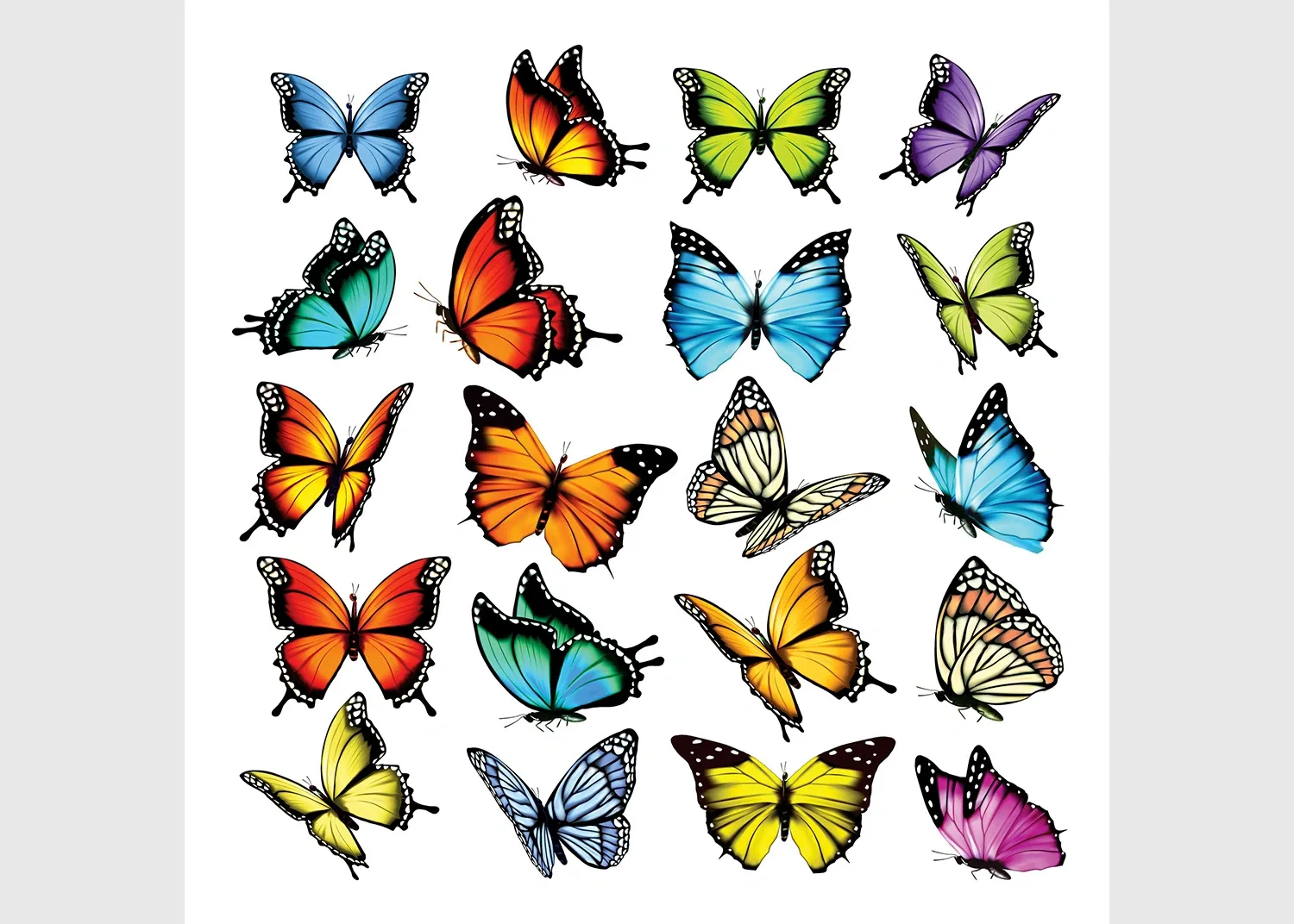 SS_3877 Wall Stickers Butterflies, 30 x 30 cm, SS 3877