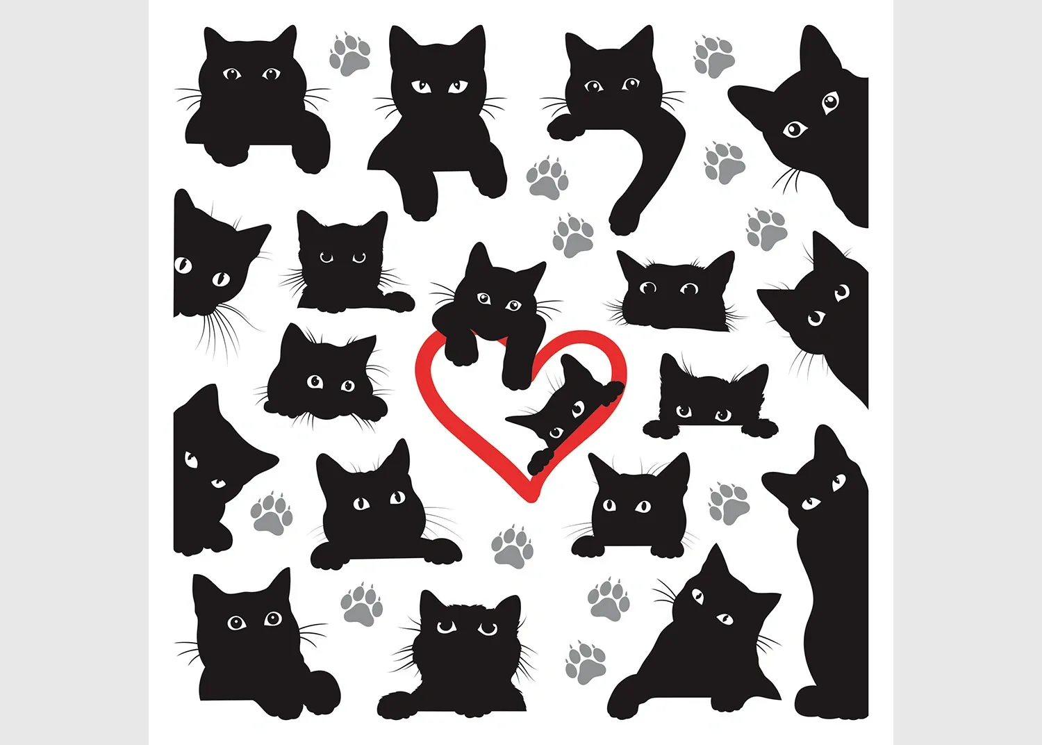 SS_3893_028 Wall Stickers Cats, 30 x 30 cm, SS 3893
