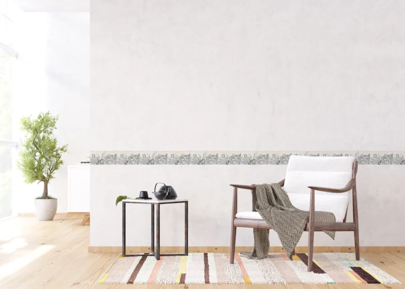 Wall Border Calligraphic Flowers | 5 m x 13.8 cm | WB 8419 - Image 2