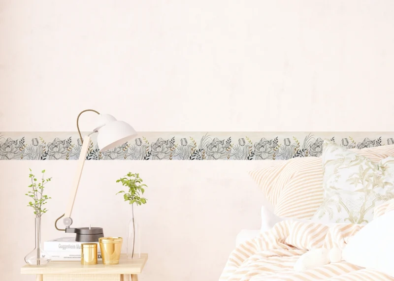 Wall Border Calligraphic Flowers | 5 m x 13.8 cm | WB 8419 - Image 5