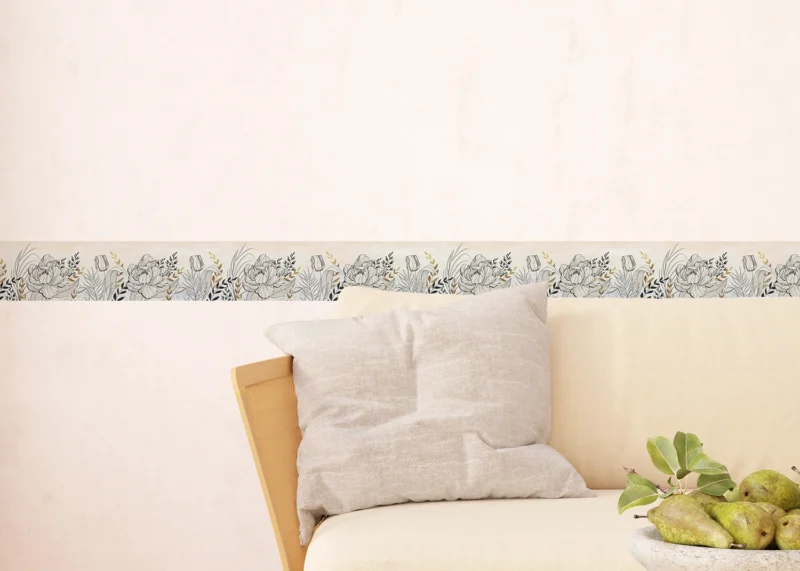 Wall Border Calligraphic Flowers | 5 m x 13.8 cm | WB 8419 - Image 7