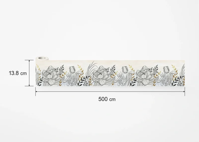 Wall Border Calligraphic Flowers | 5 m x 13.8 cm | WB 8419 - Image 8