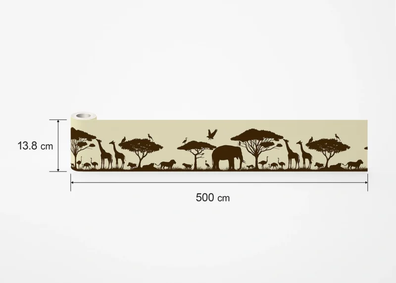 Wall Border Sepia Safari Silhouette | 5 m x 13.8 cm | WB 8265 - Image 8